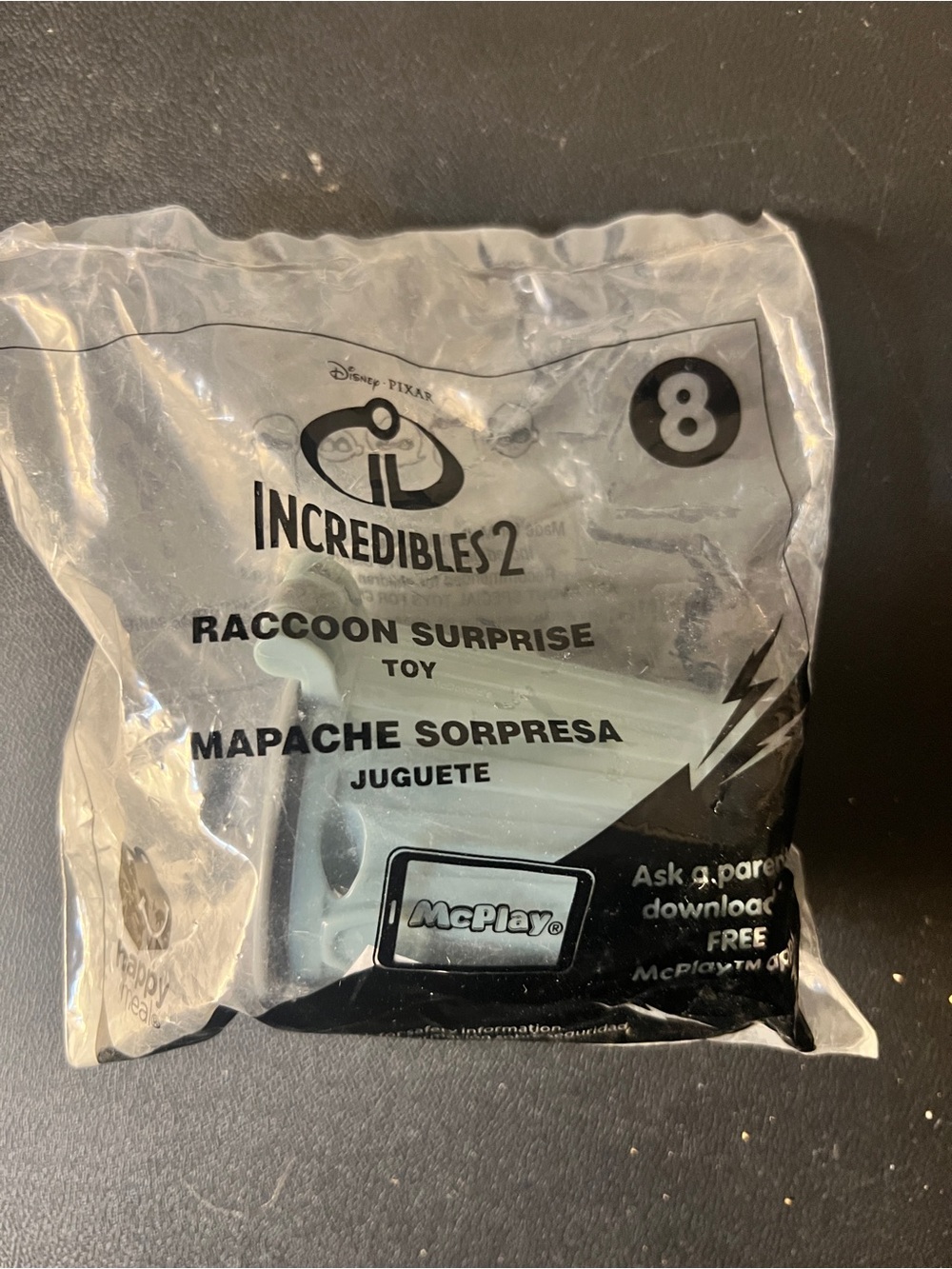 2018 McDonalds Happy Meal Toy Incredibles 2 #8 RACCOON SURPRISE Sealed